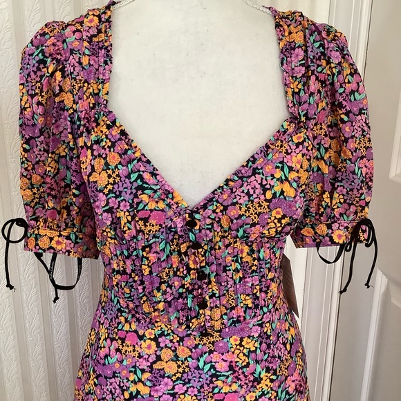 For Love And Lemons Maud Midi Dress In Pink Size XS - Picture 4 of 12